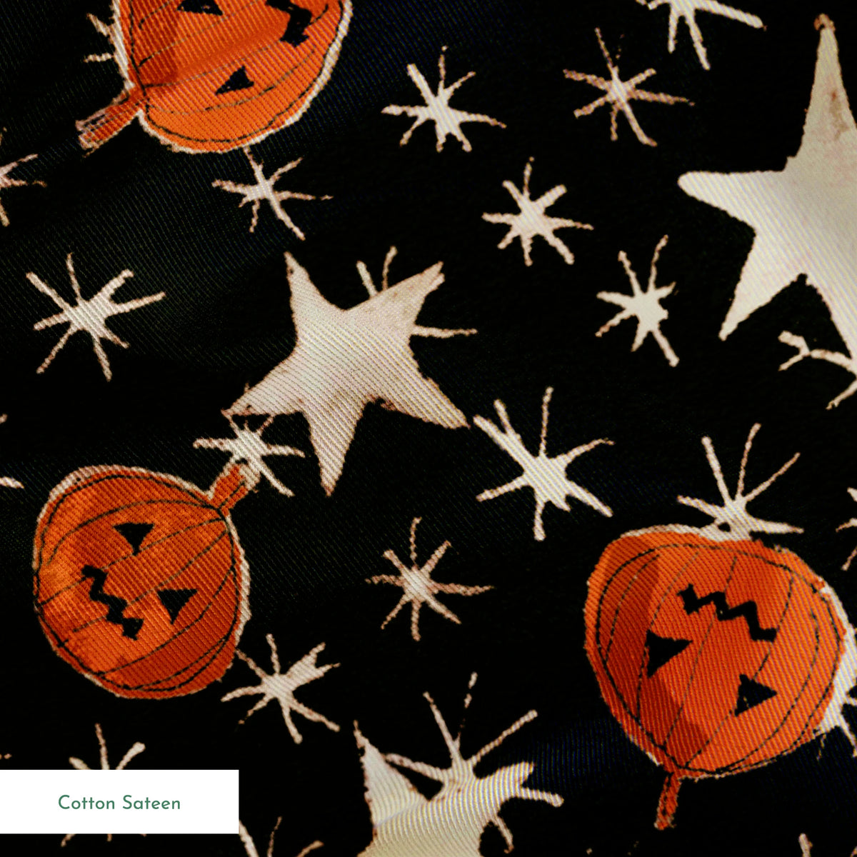 Pumpkins on Black Days Fabric