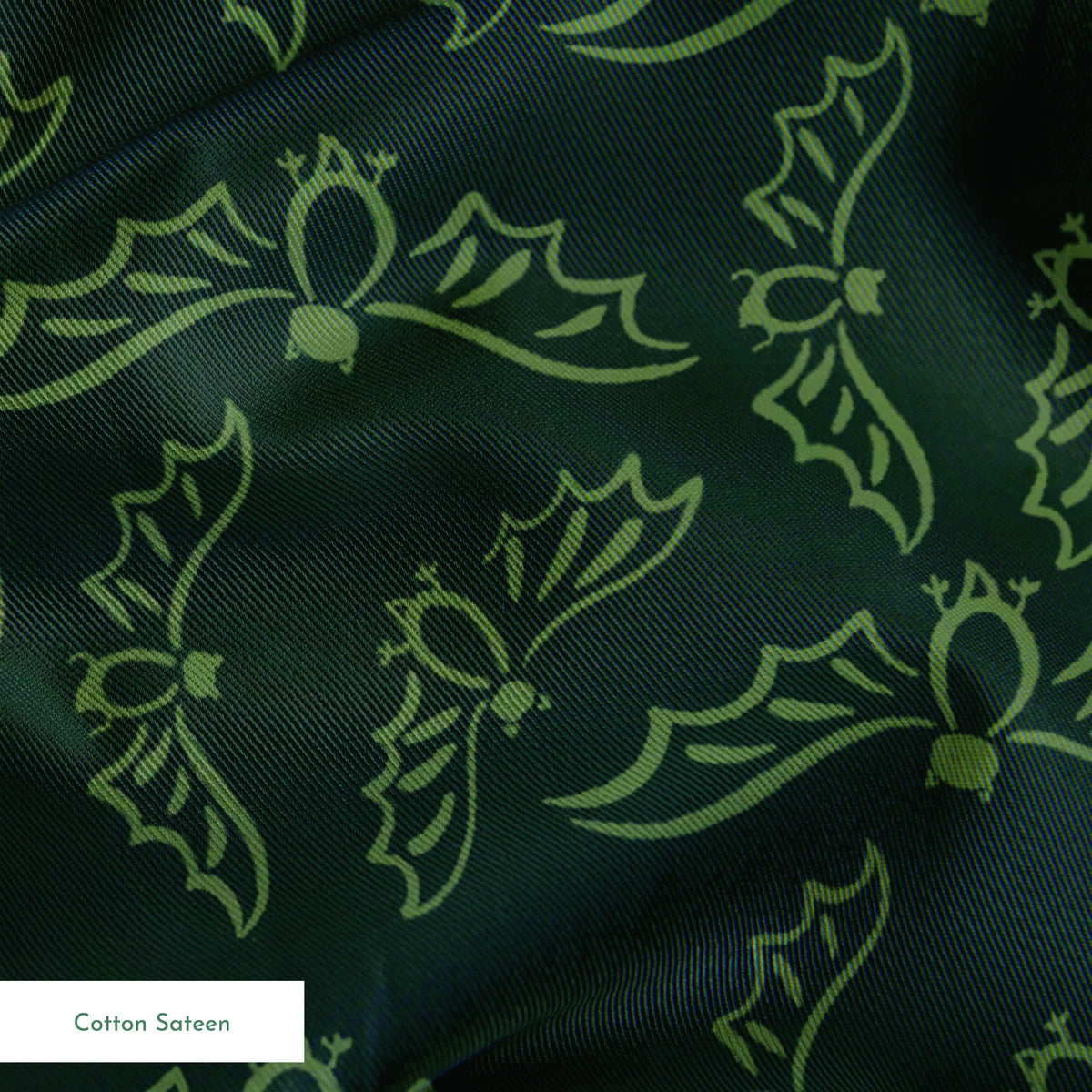 Flying Bats on Midnight Moss Fabric