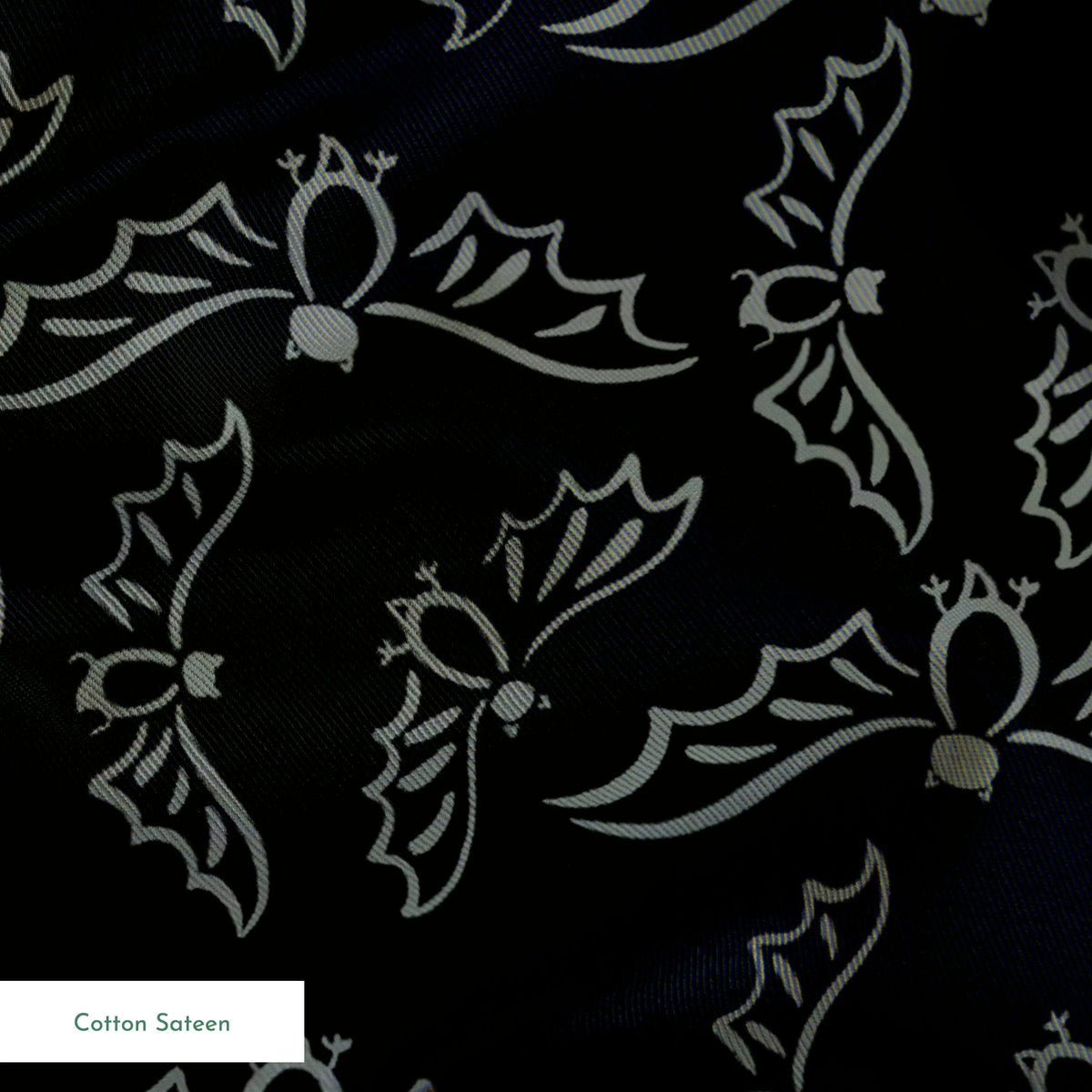 Flying Bats on Black Days Fabric
