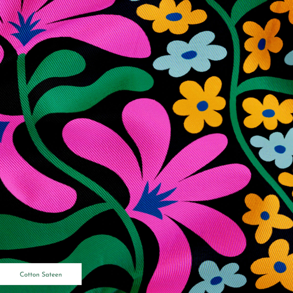 Woodstock Florals in Pink & Green Fabric