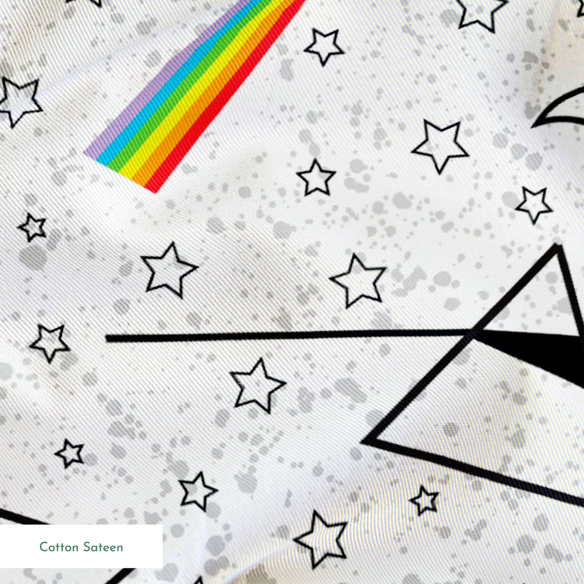 Pink Floyd Dark Side on White Fabric