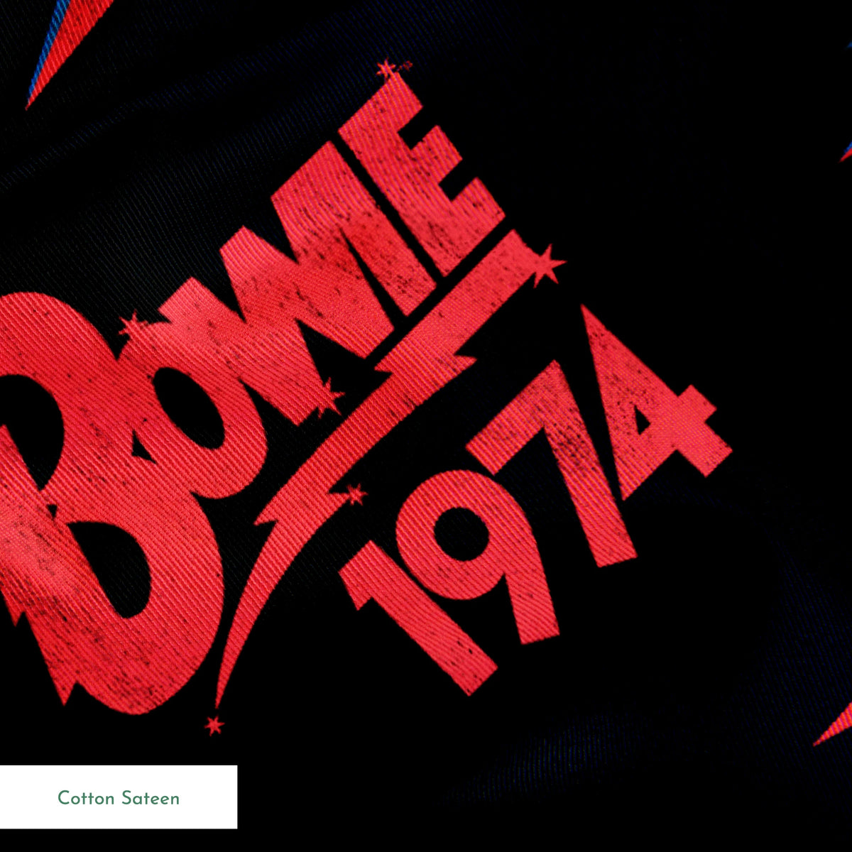 David Bowie Rebel Rebel 1974 on Black Fabric