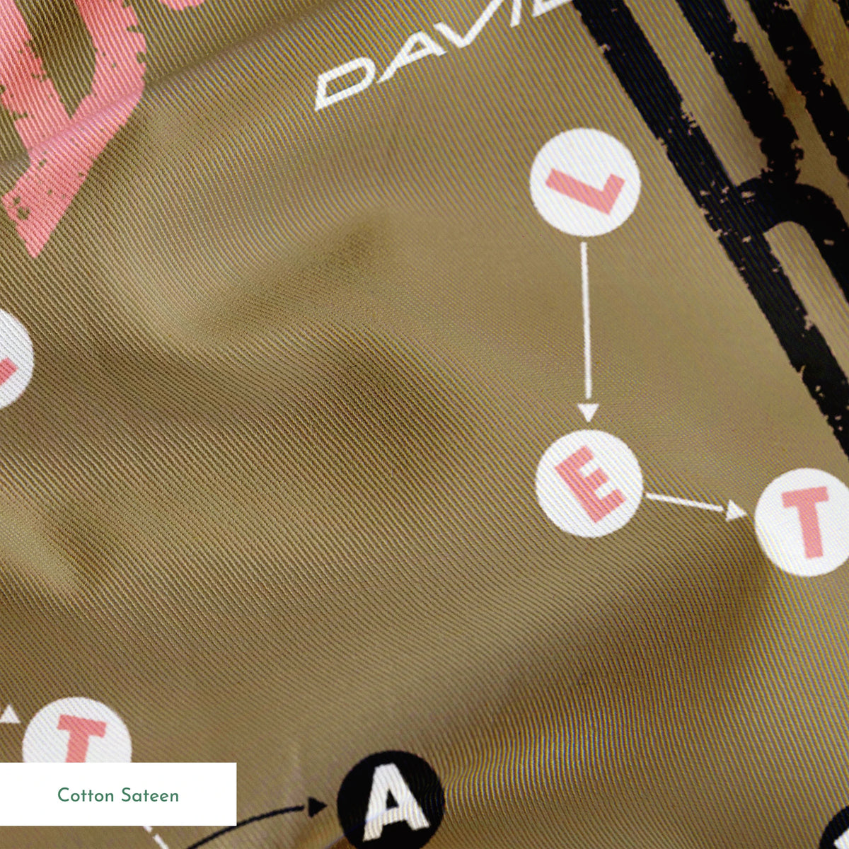 David Bowie Let's Dance on Gold Fabric