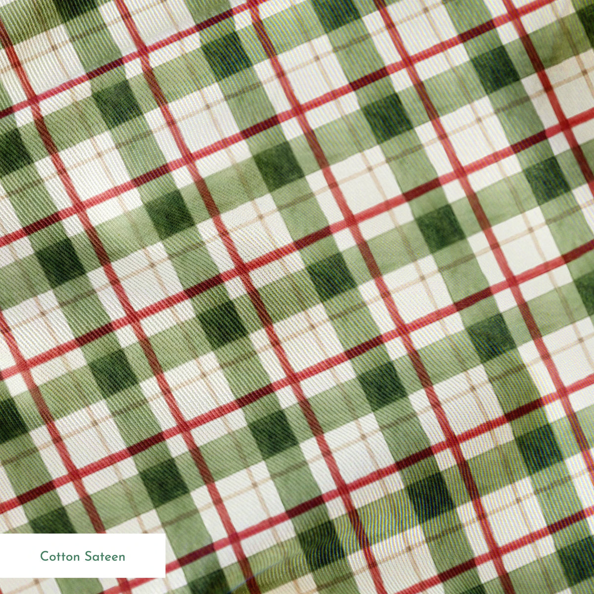 Saturday Evening Post  Christmas Plaid on Holly Fabric