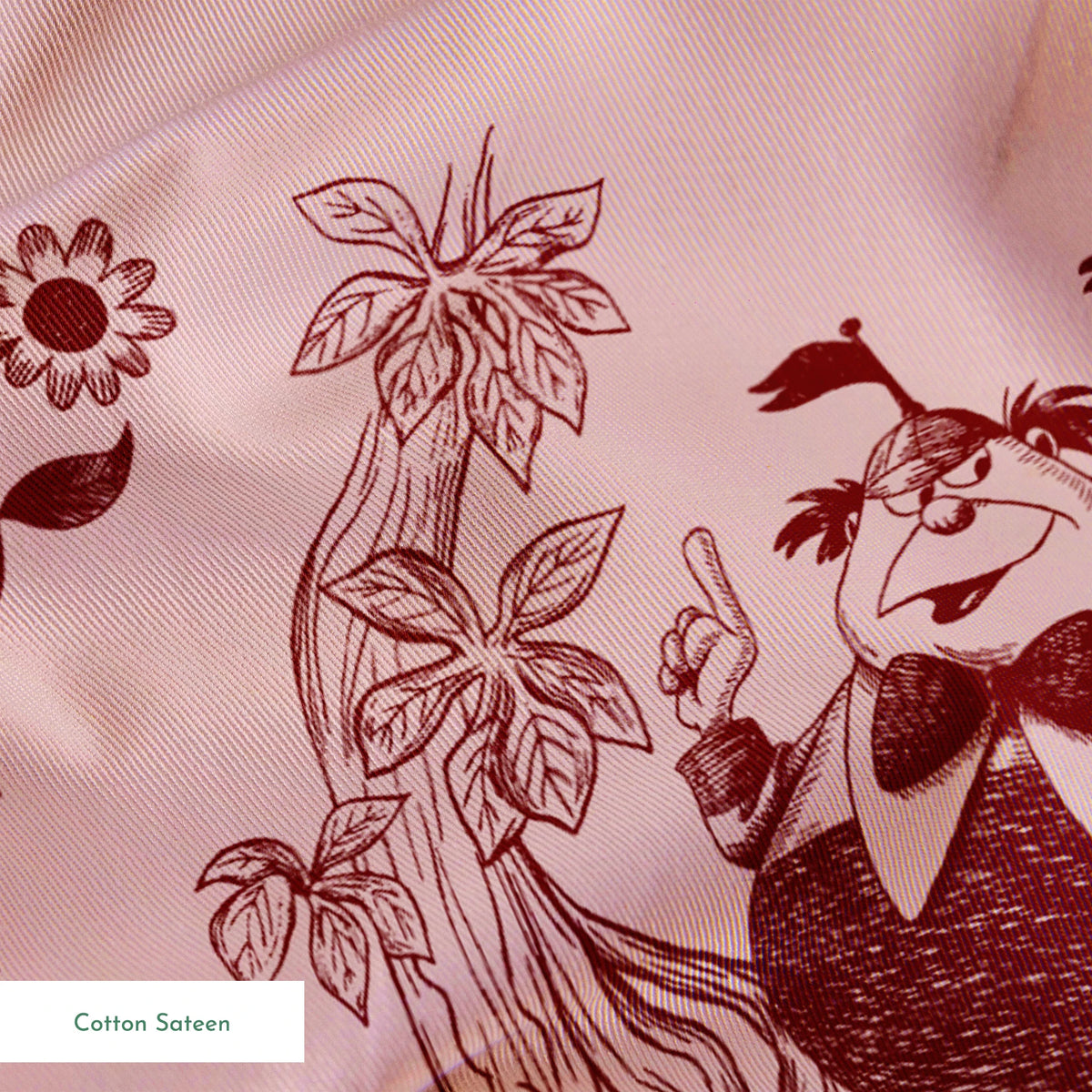 Disney Alice in Wonderland  Curiouser and Curiouser on Pink Fabric