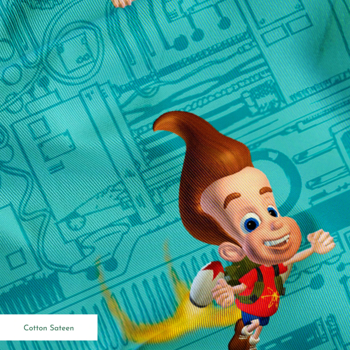 Paramount Jimmy Neutron Circuit Jet Pack on Teal Fabric
