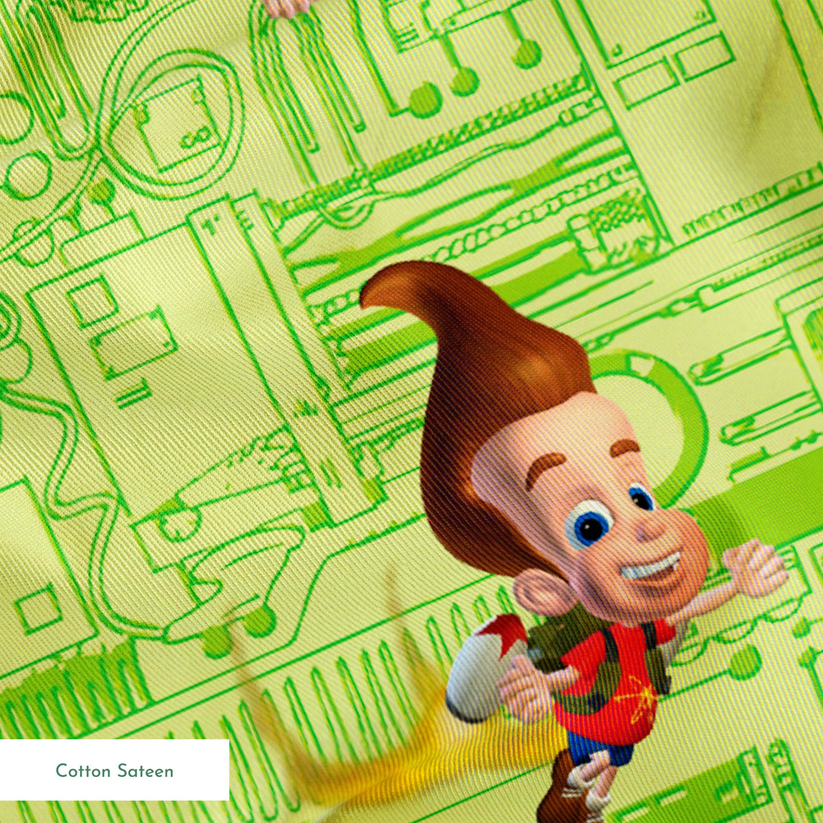 Paramount Jimmy Neutron Circuit Jet Pack on Green Fabric