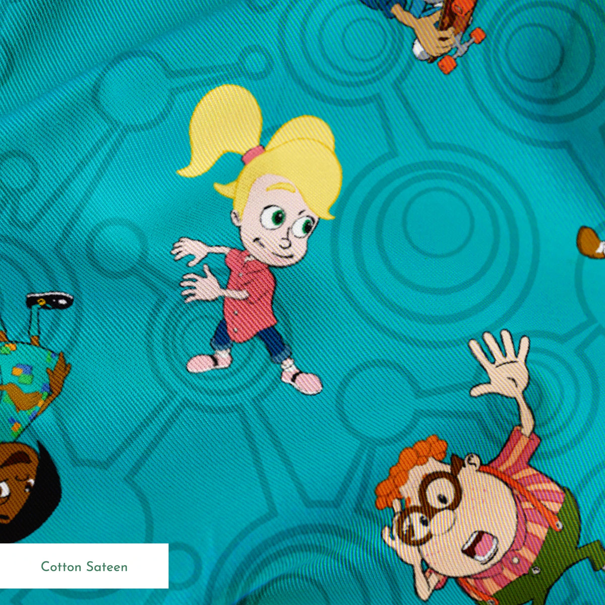 Paramount Jimmy Neutron Friendship Toss on Teal Fabric