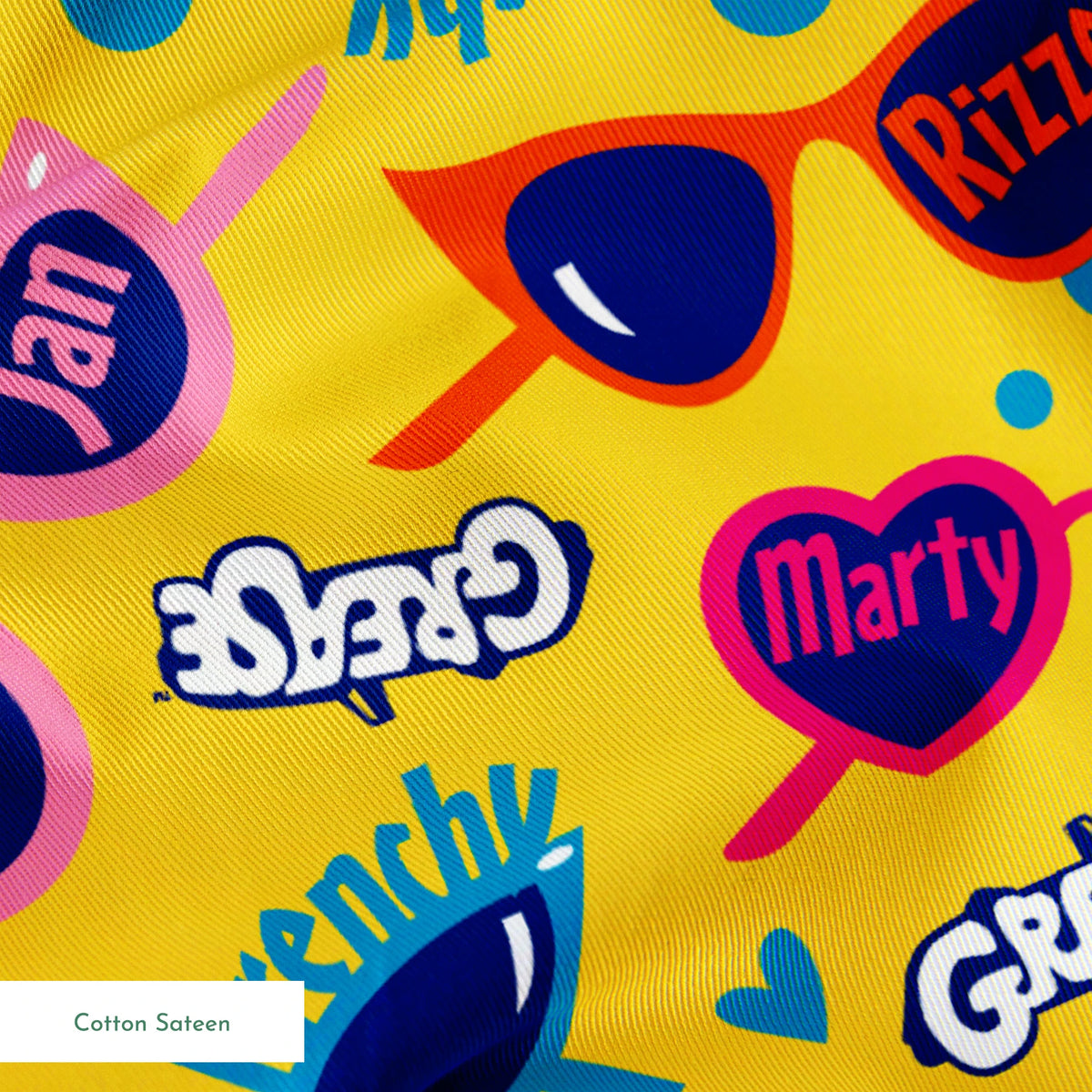 Paramount Grease  Pink Ladies Shades on Yellow Fabric