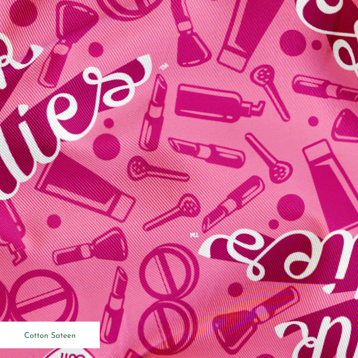 Paramount Grease  Pink Ladies Makeup Toss on Pink Fabric