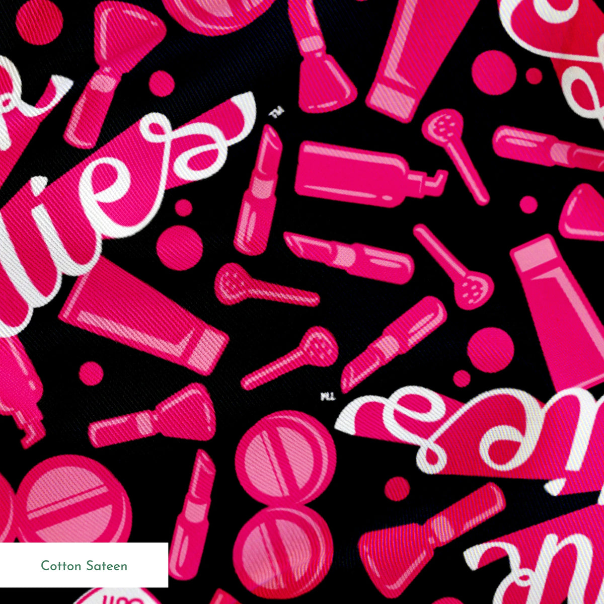 Paramount Grease  Pink Ladies Makeup Toss on Black Fabric