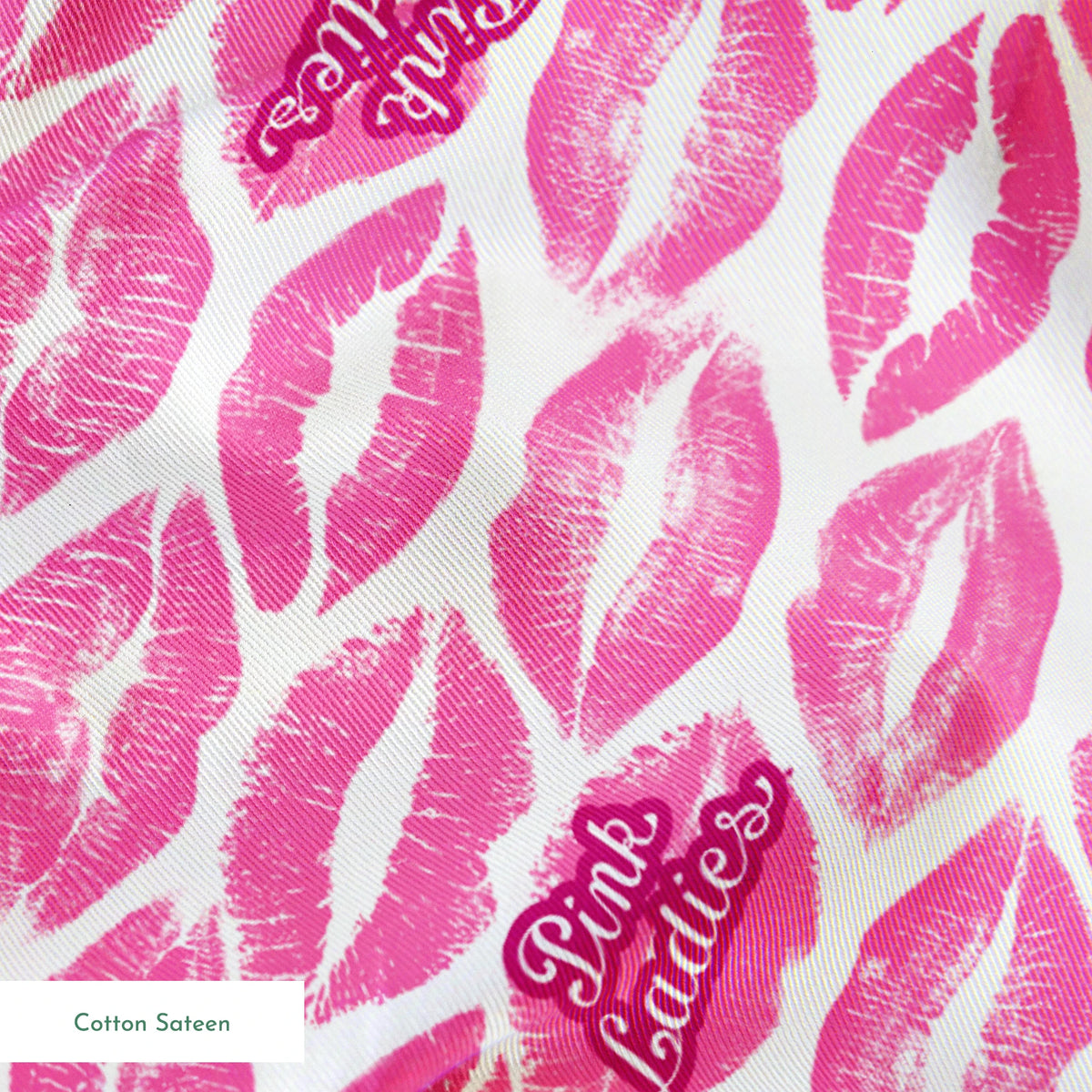 Paramount Grease  Pink Ladies Lipstick on Pink Fabric