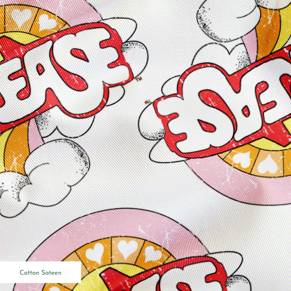 Paramount Grease  Retro Rainbow on White Fabric