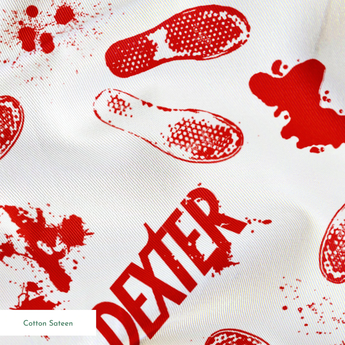 Showtime Dexter Blood Splatter on White Fabric