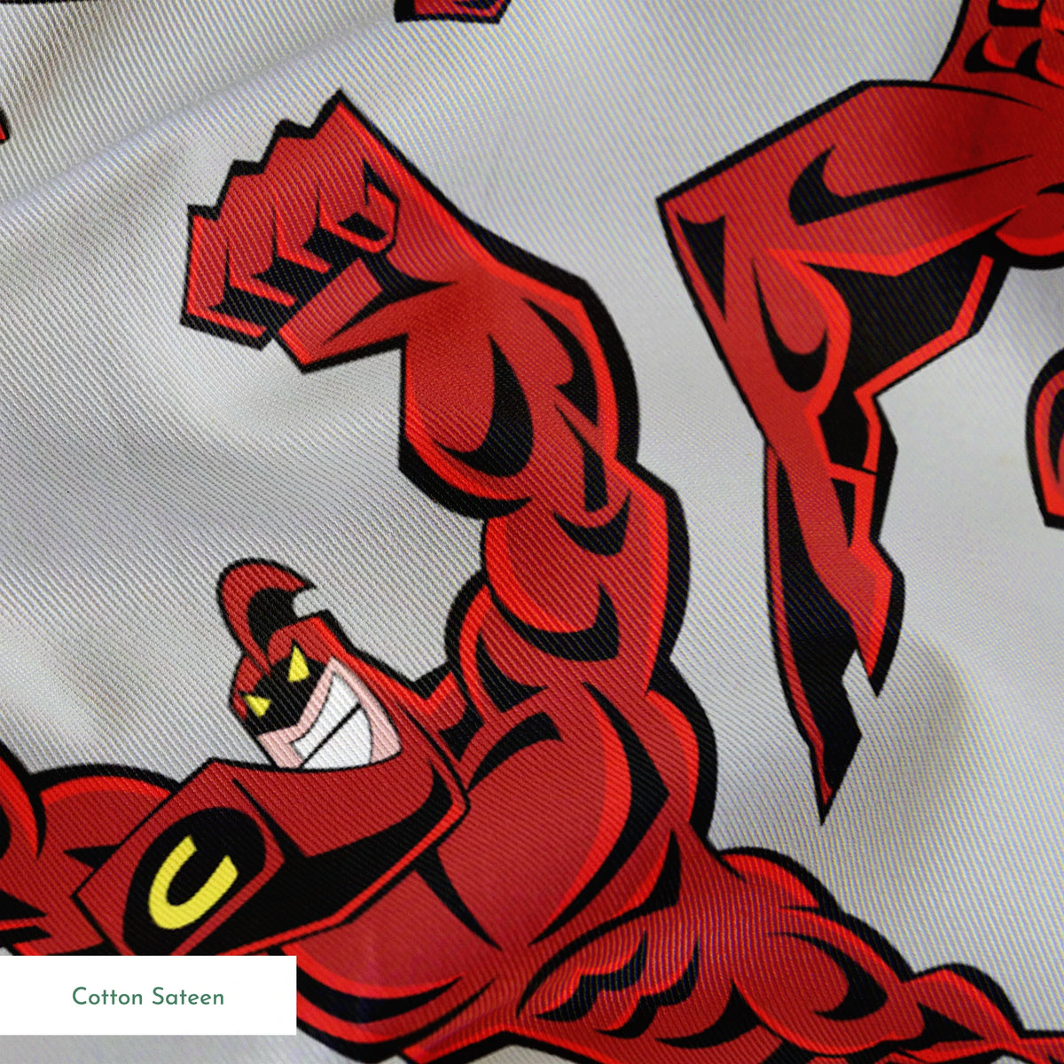 Paramount Fairly OddParents Crimson Chin on Gray Fabric