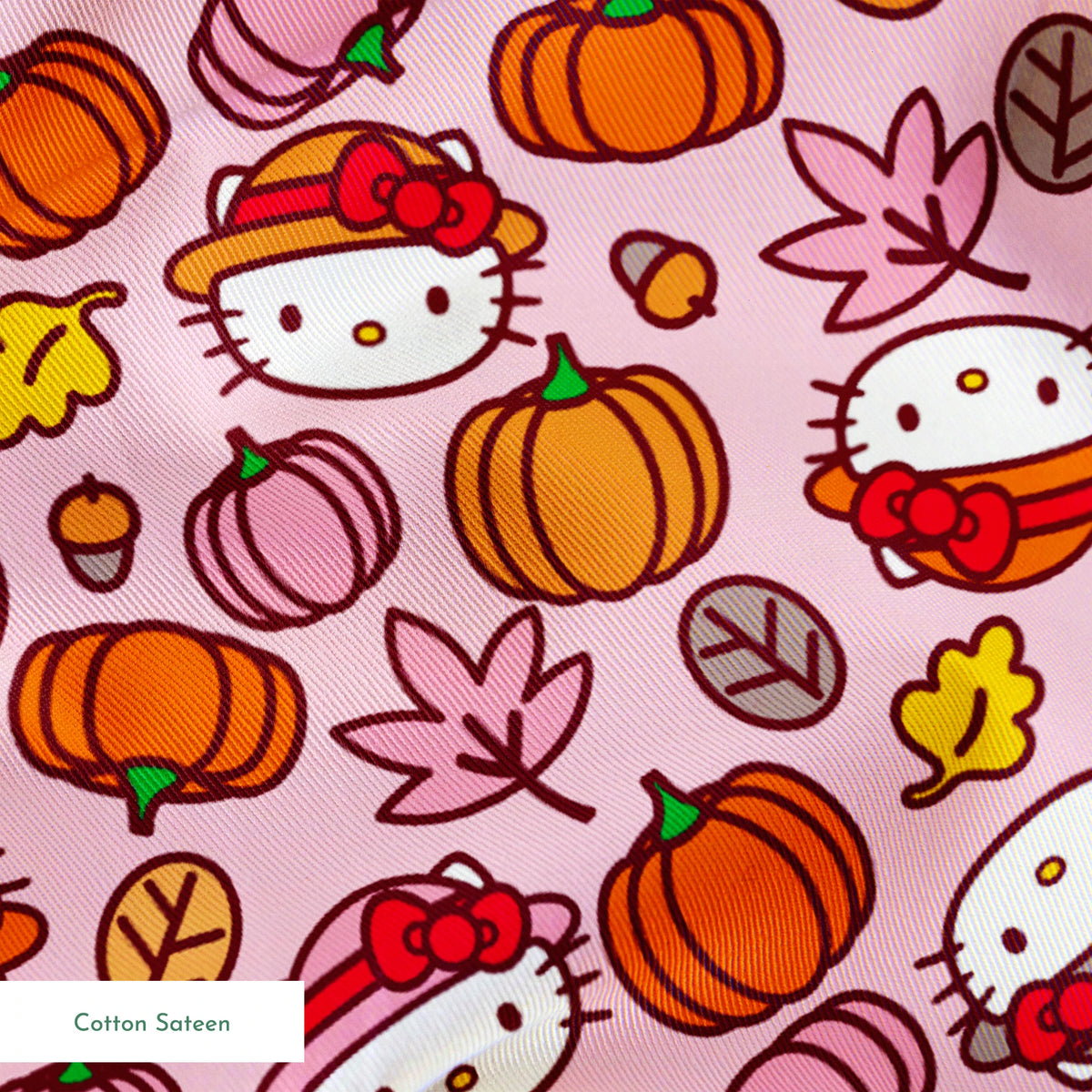 Hello Kitty® Pumpkin Patch Toss on Pink Fabric