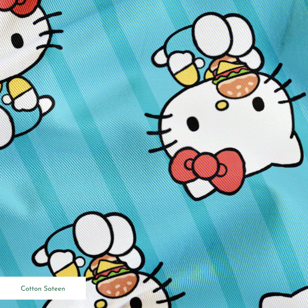 Hello Kitty® Burgers and Stripes Fabric