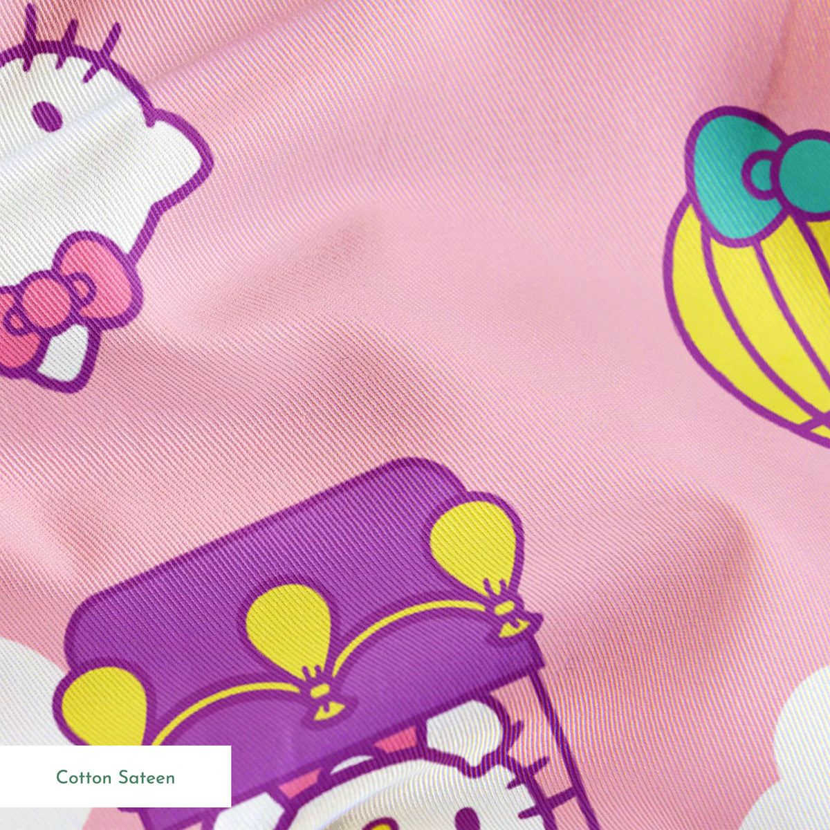 Hello Kitty® Hot Air Balloons on Pink Fabric