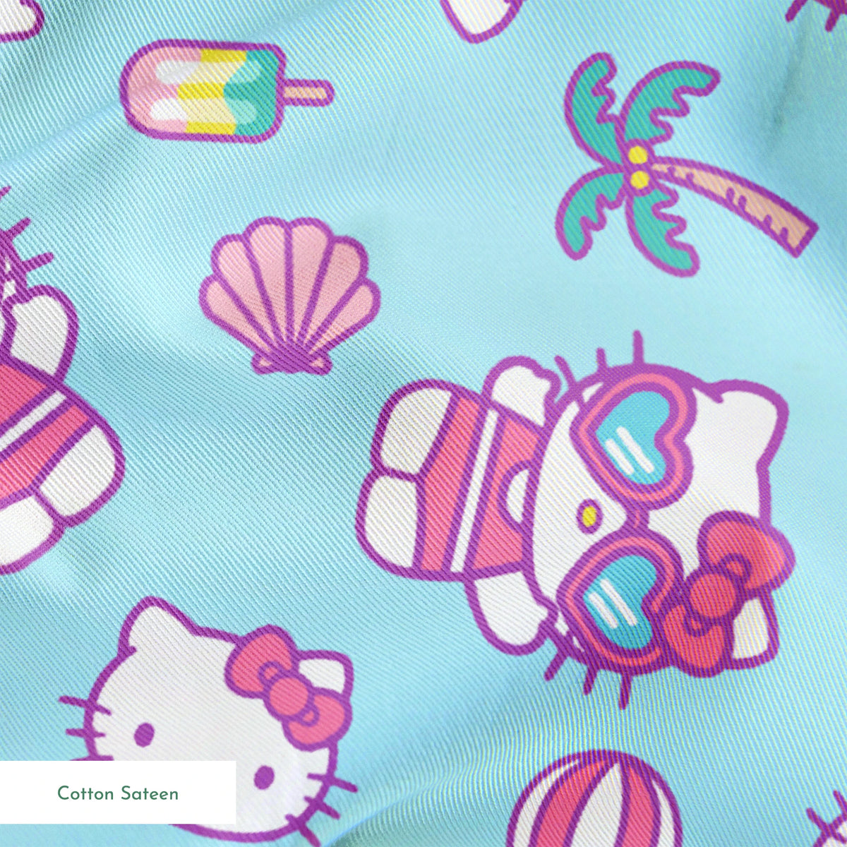 Hello Kitty® Beach Day Fun on Blue Fabric