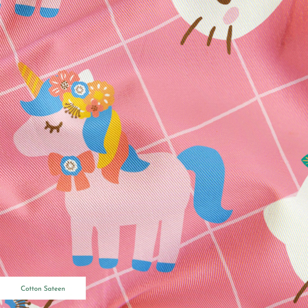 Hello Kitty® Unicorn Grid Fabric