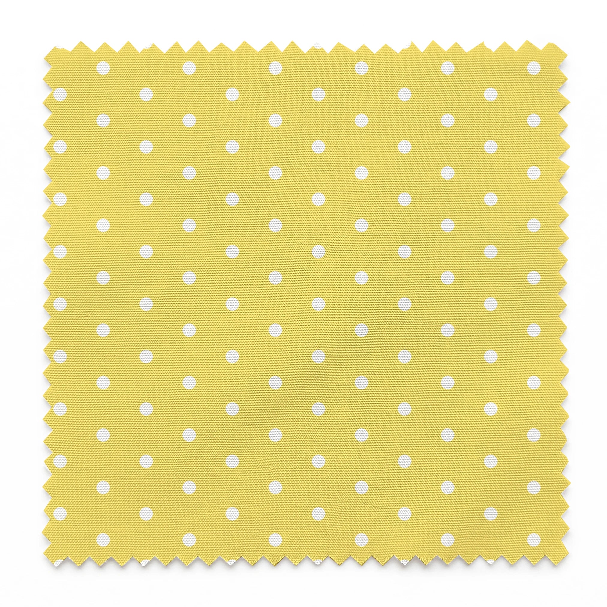 Yellow background with white circles. springs swatch pinked