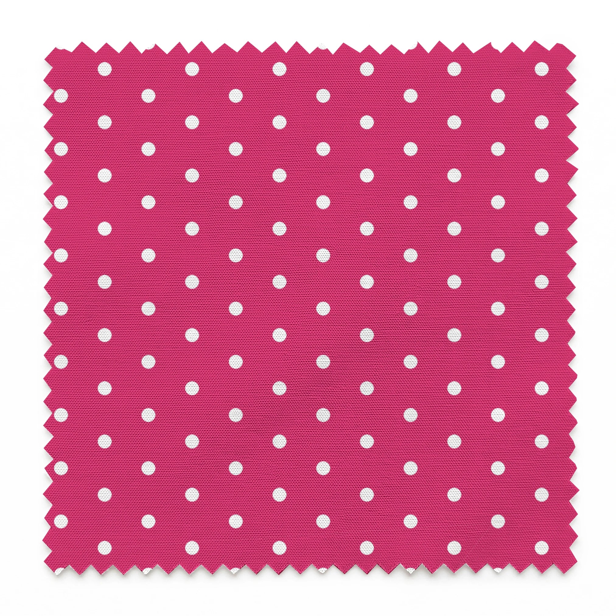 Two white circular dots on a solid magenta pink background springs swatch pinked