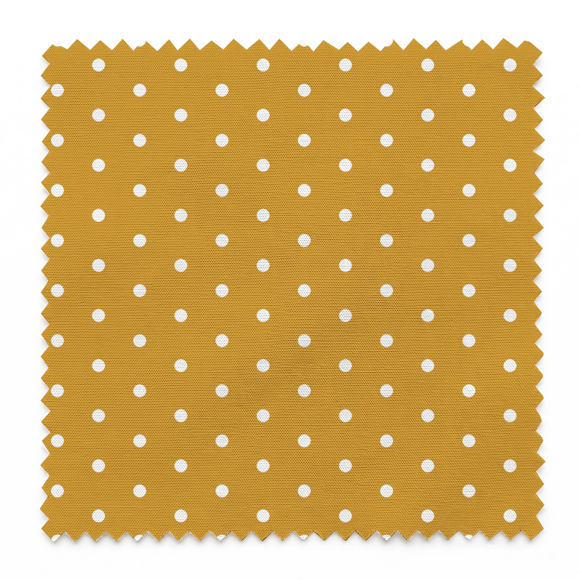 White circles on a golden yellow background springs swatch pinked
