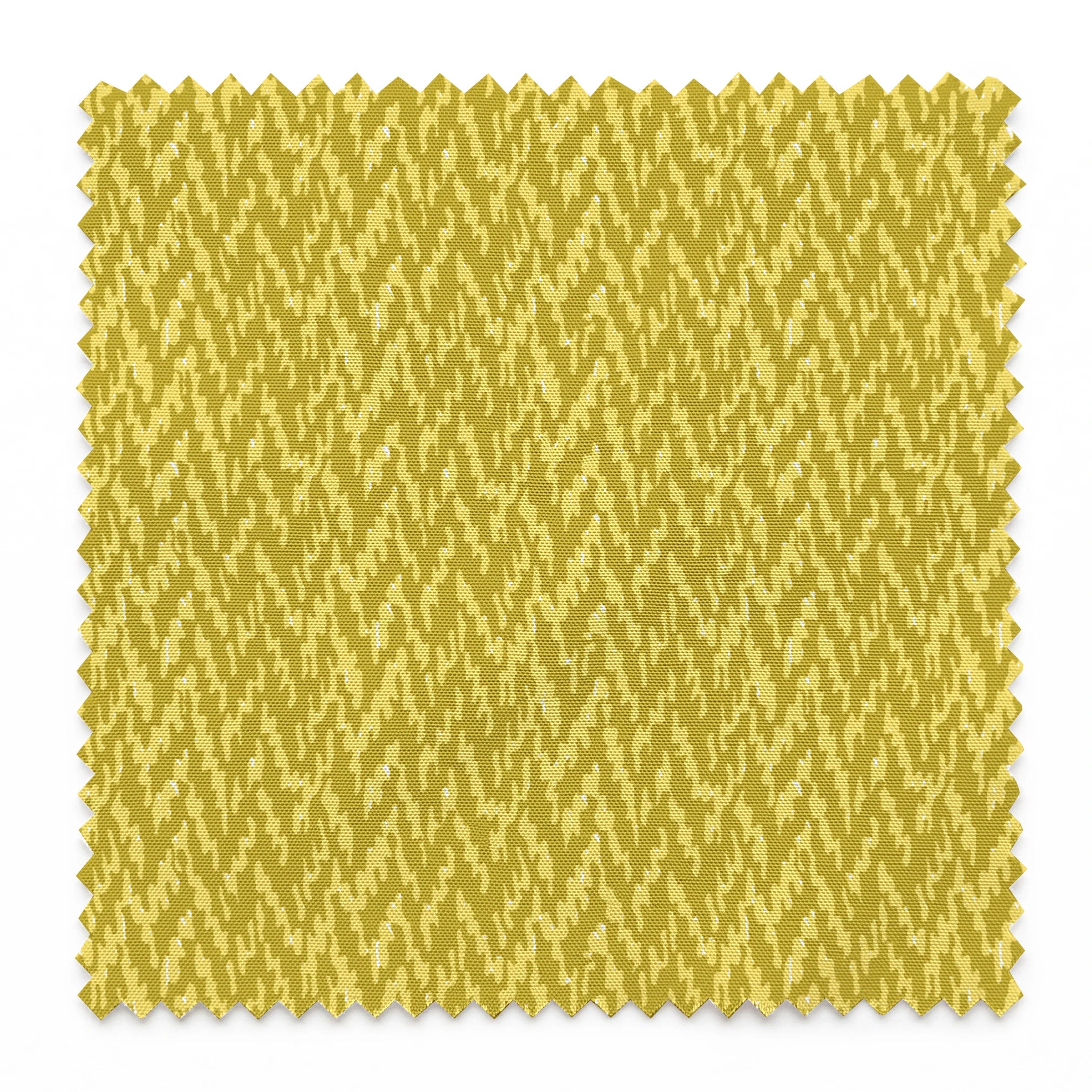 Abstract olive green and pale yellow pattern with irregular vertical brushstroke-like shapes springs swatch pinked