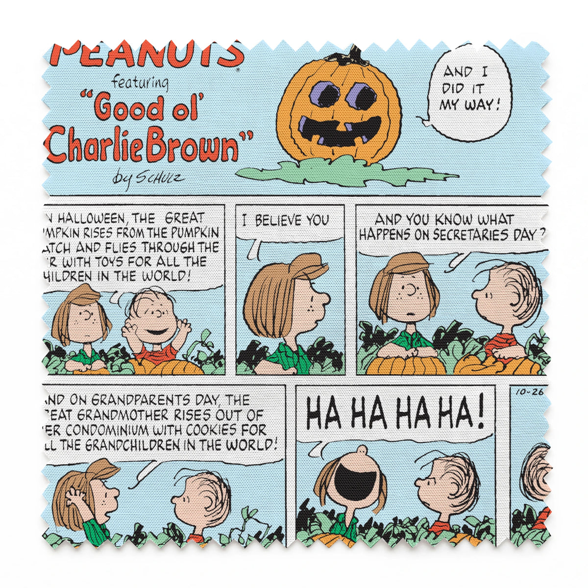 Peanuts The Great Pumpkin Comic | Fabric by the Yard