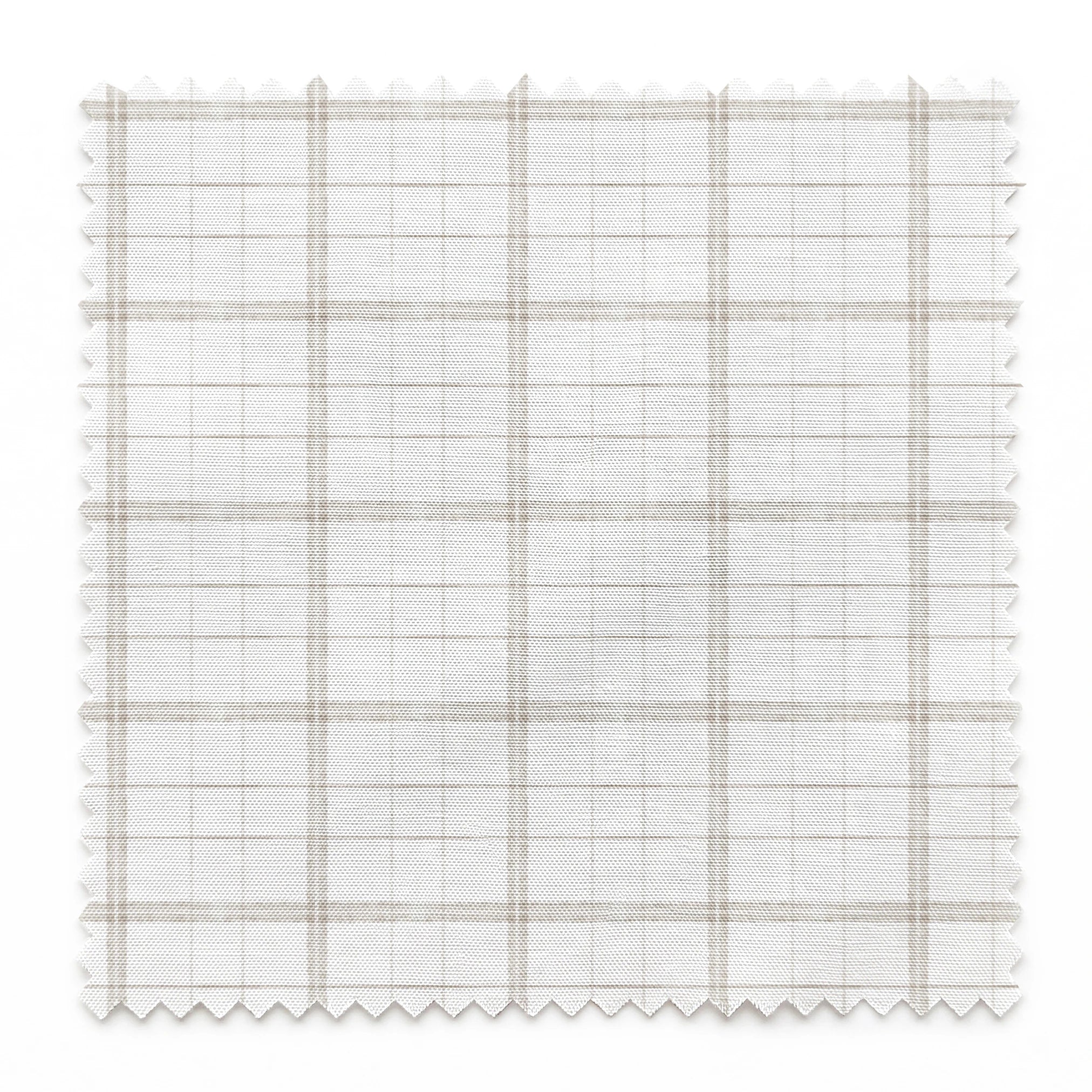 Neutral cream and beige plaid with soft painterly lines by Nicole Tamarin, perfect for fall sewing and decor. springs swatch pinked