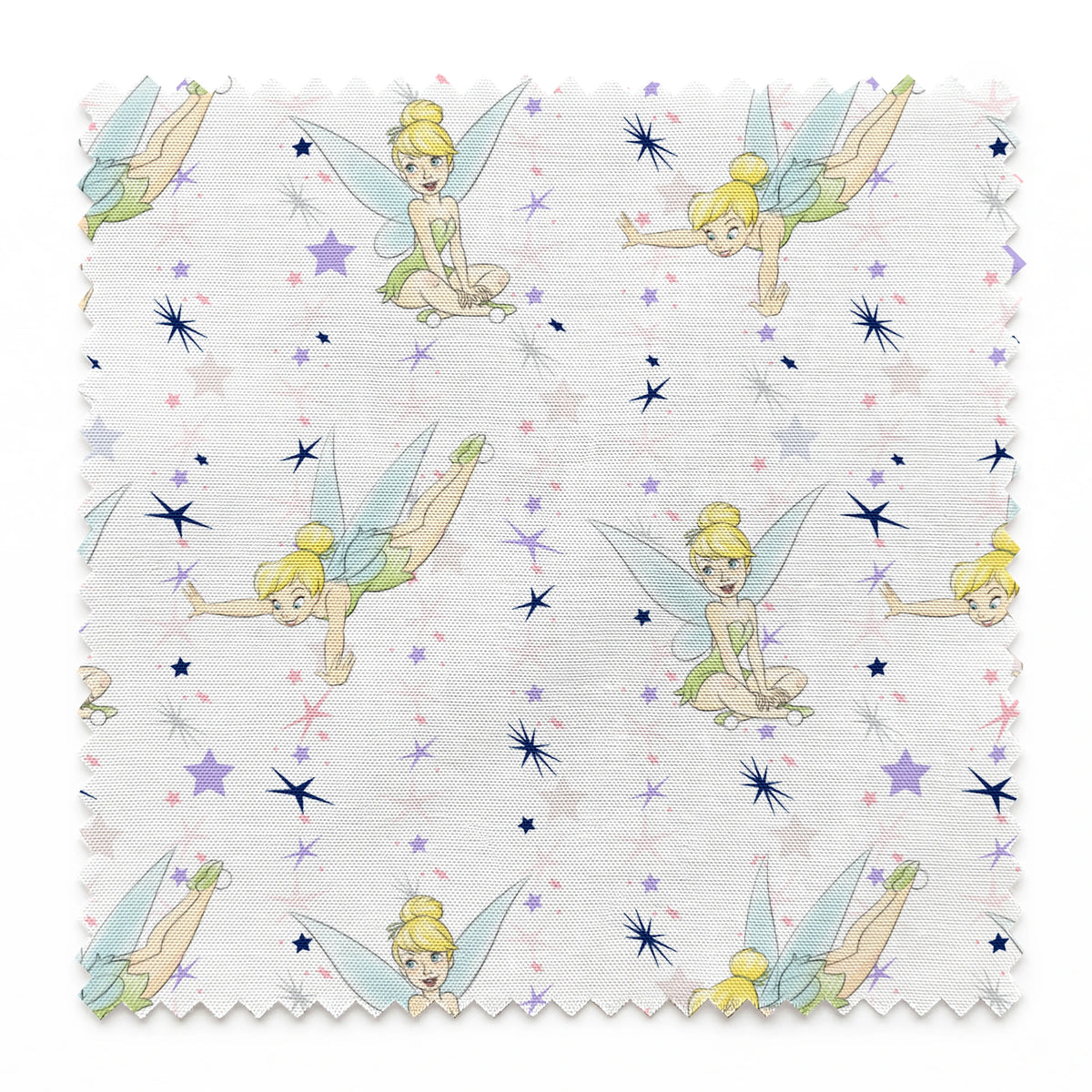 Whimsical Tinker Bell in green dresses surrounded by stars springs swatch pinked