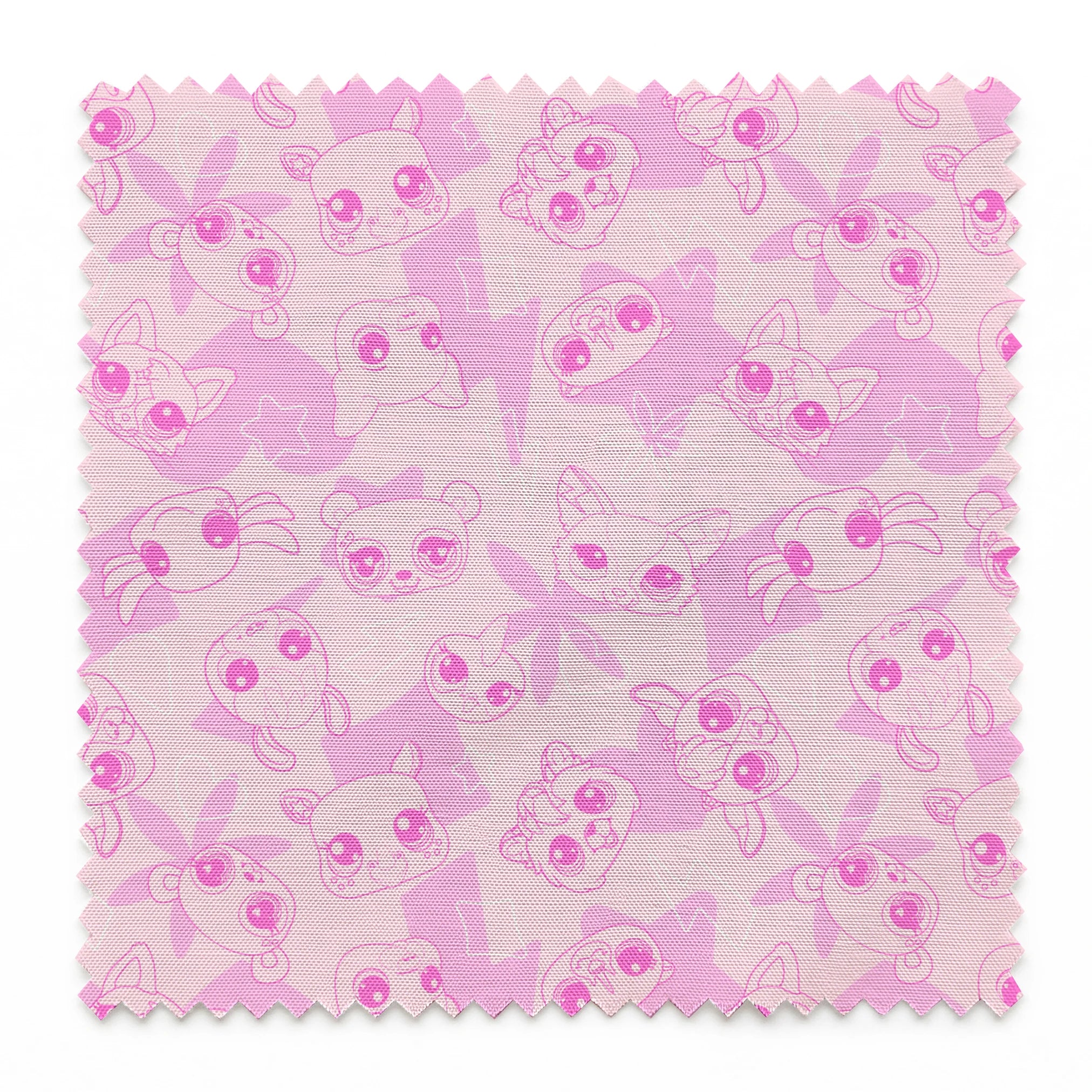 Hasbro Littliest Pet Shop Pet Outlines on Pink Fabric