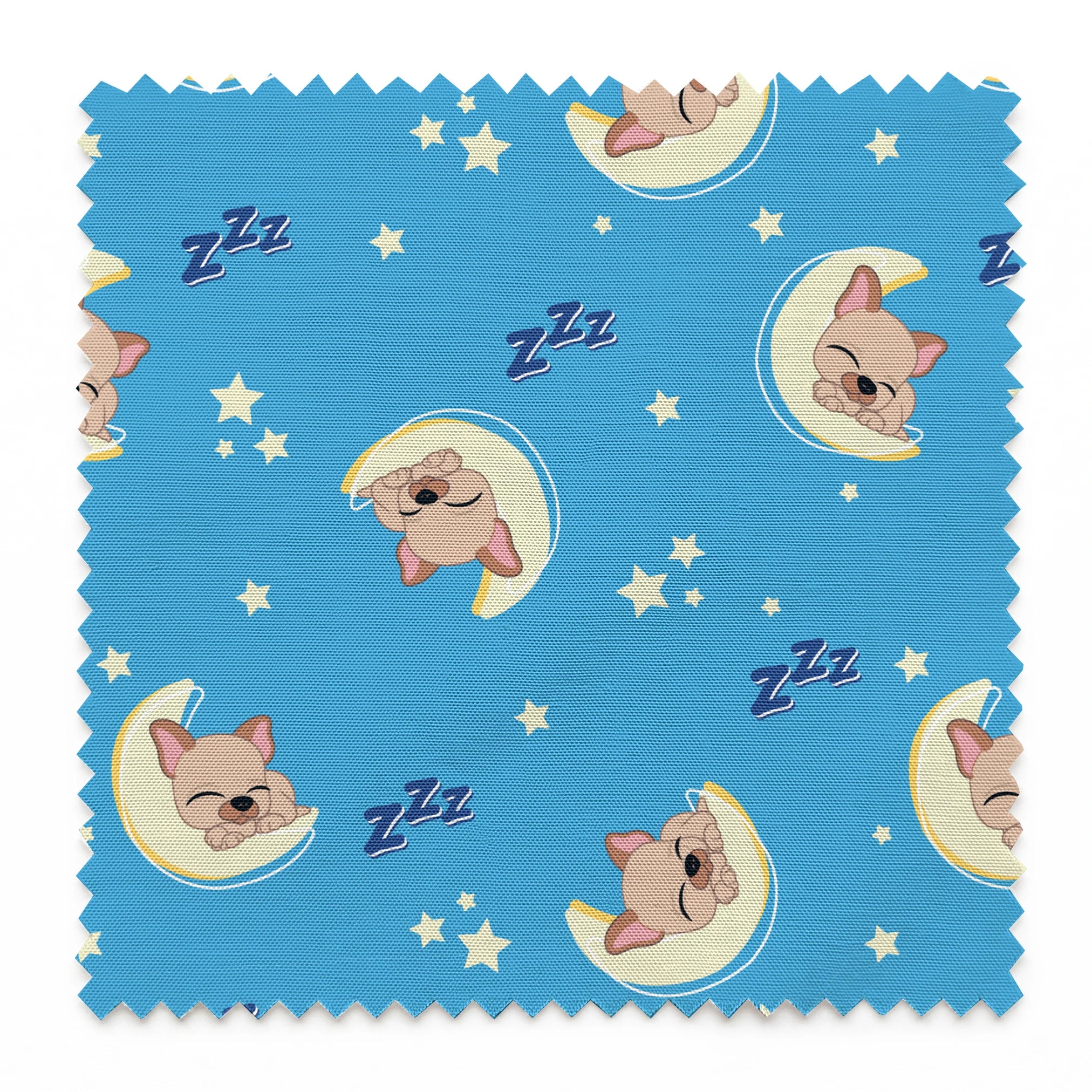 Hasbro Littliest Pet Shop Frenchie Snooze on Blue Fabric