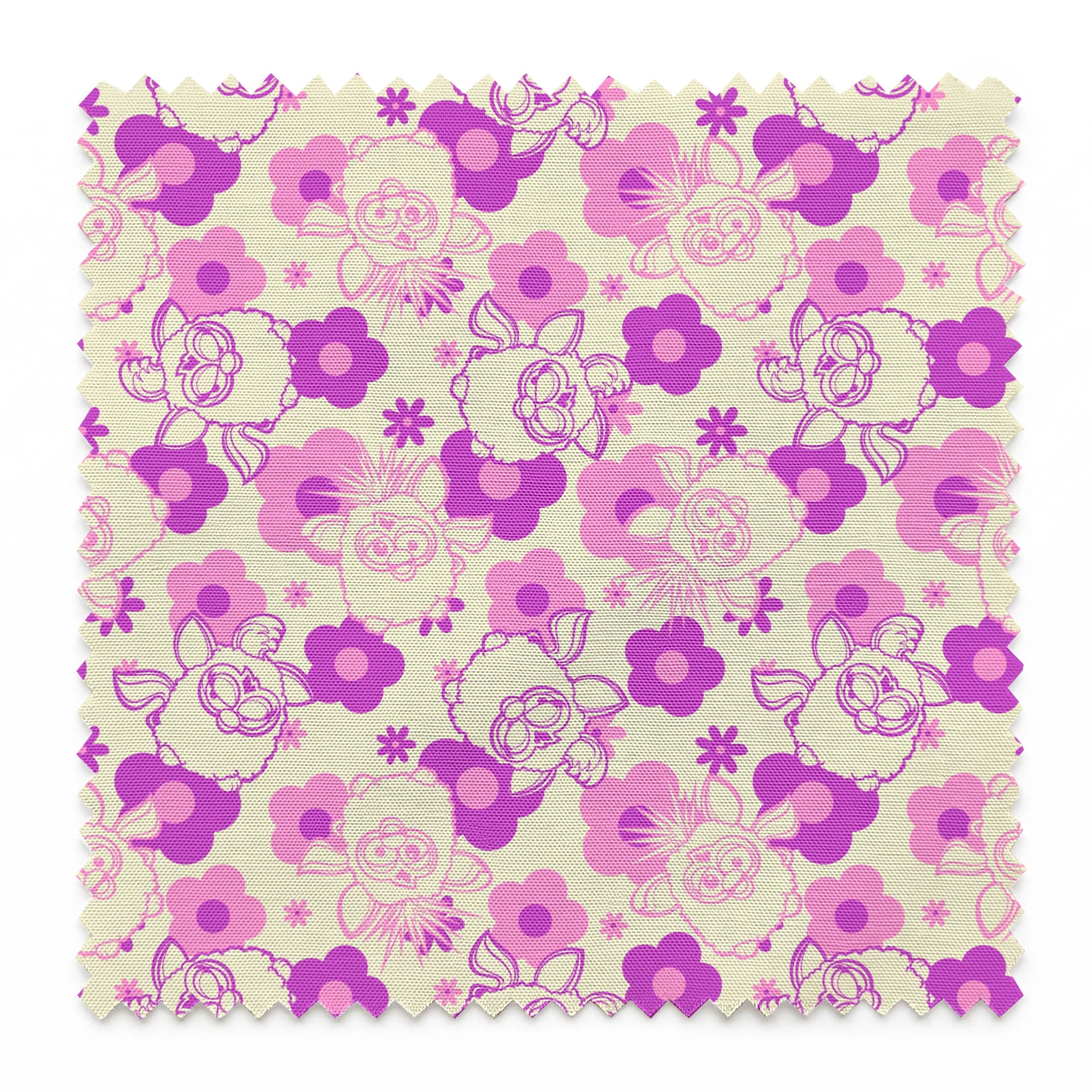 Hasbro Furby Flower Power on Purple Fabric