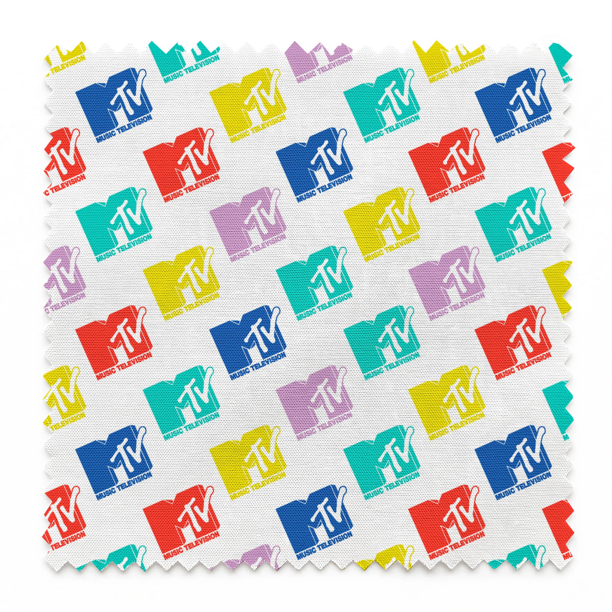 Paramount MTV  Colorful Logo Toss on White Fabric