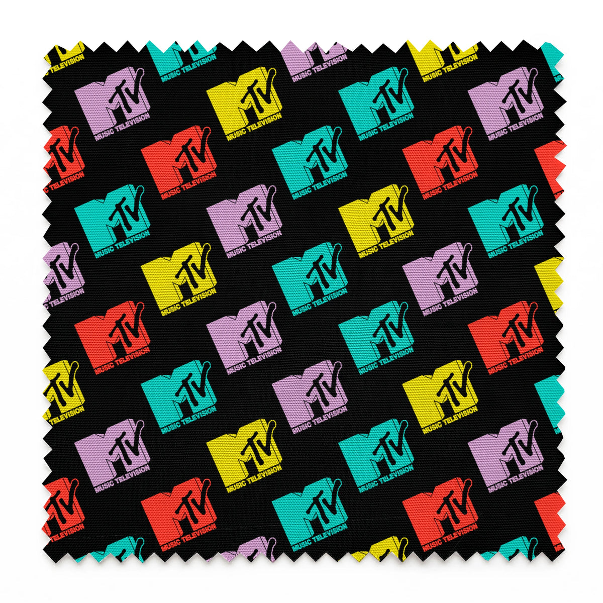 Paramount MTV  Colorful Logo Toss on Black Fabric