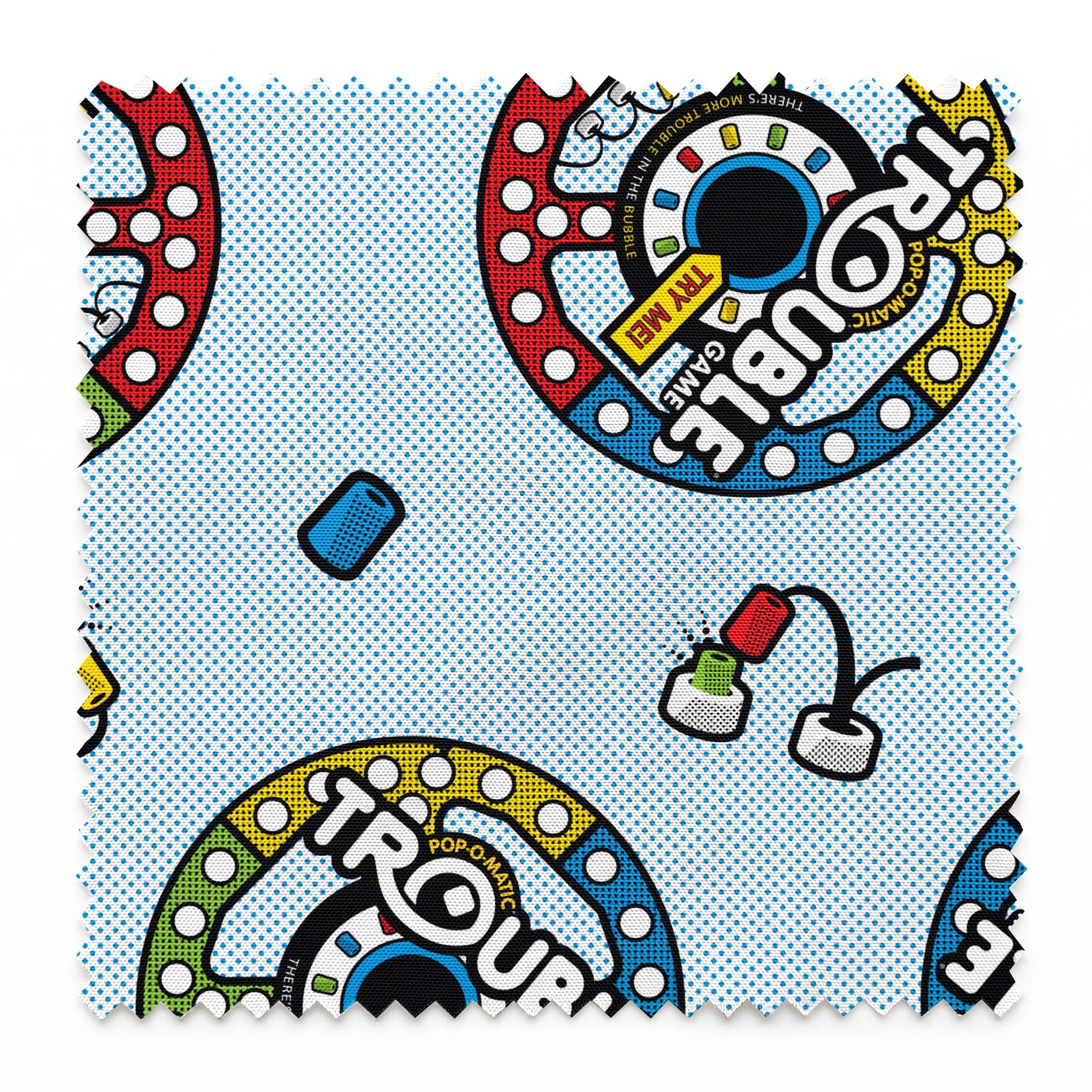 Hasbro Trouble Toss on Blue Fabric
