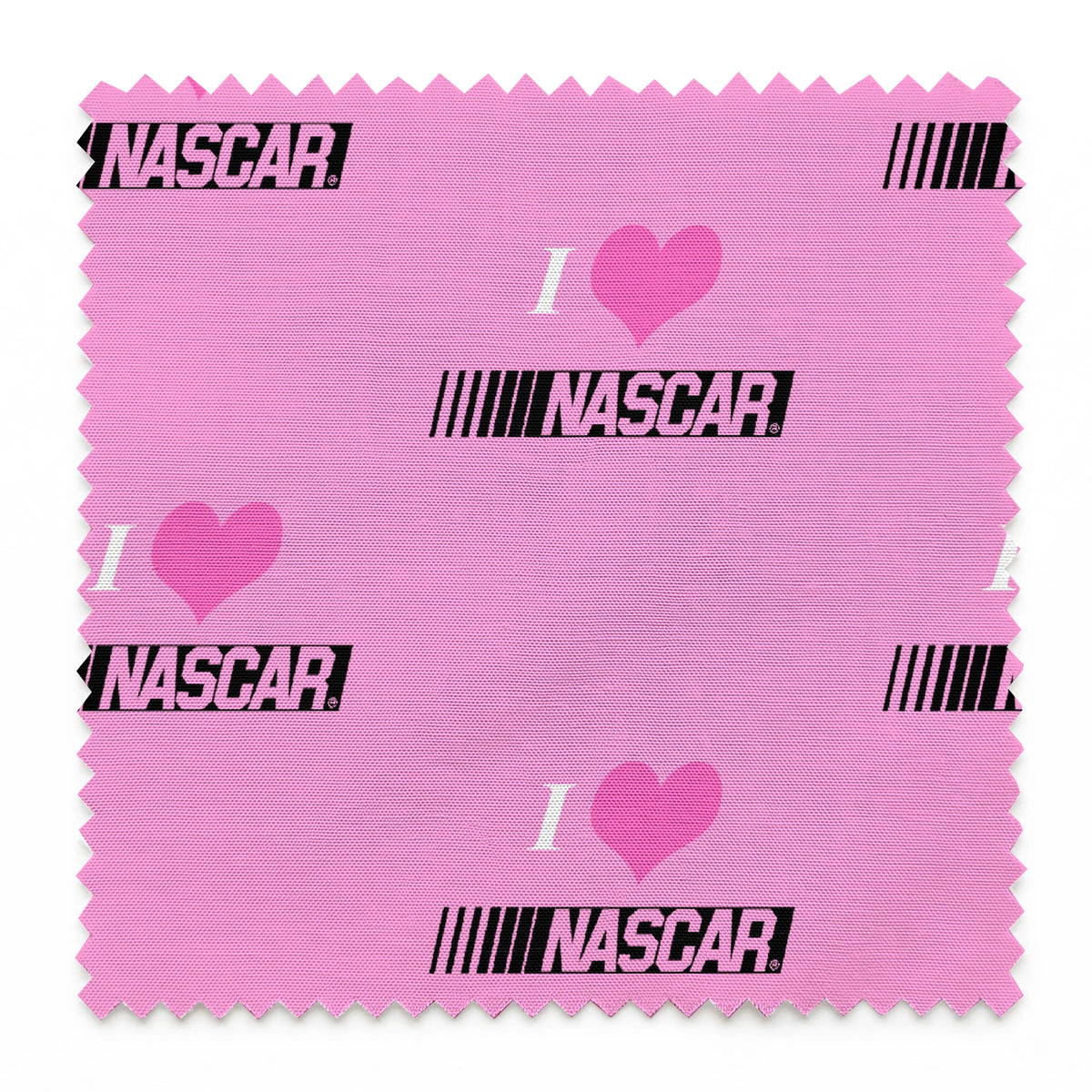 NASCAR® Retro I Love Racing Pink Fabric