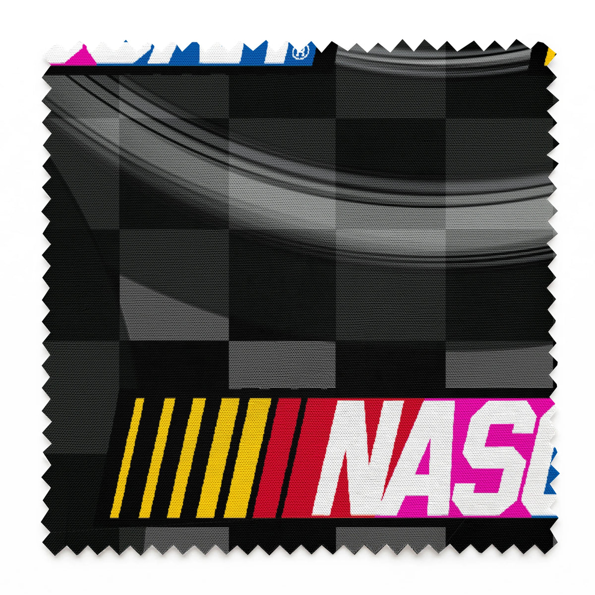 NASCAR® Retro Checkered Flag and Logo Toss Fabric