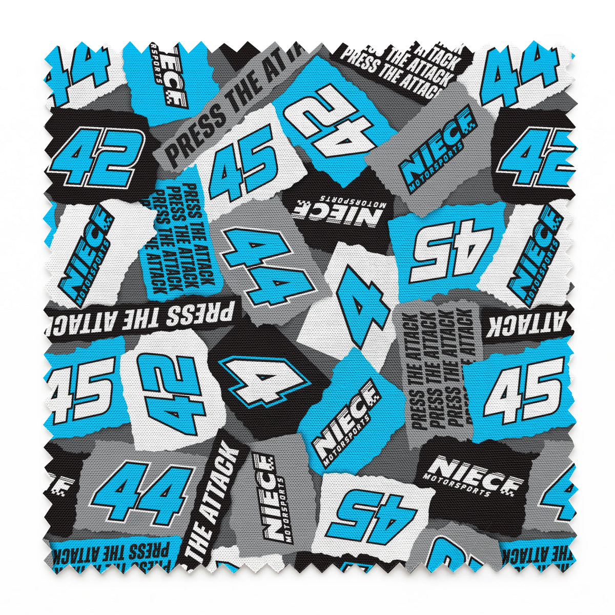 Niece Motorsports Press the Attack Logo Patchwork Fabric