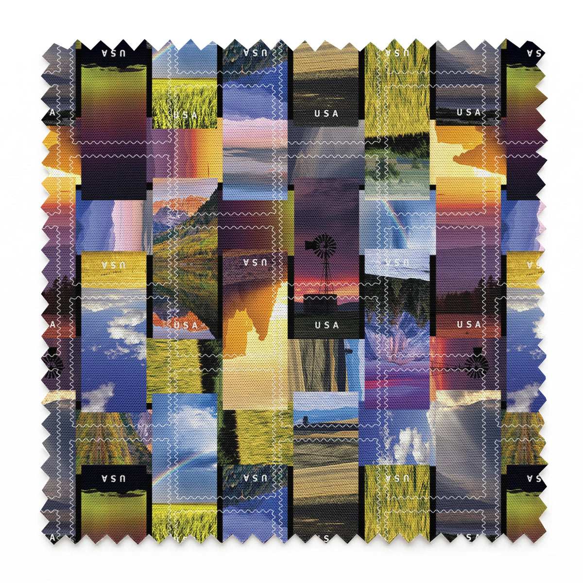 USPS Stamps Across America Fabric