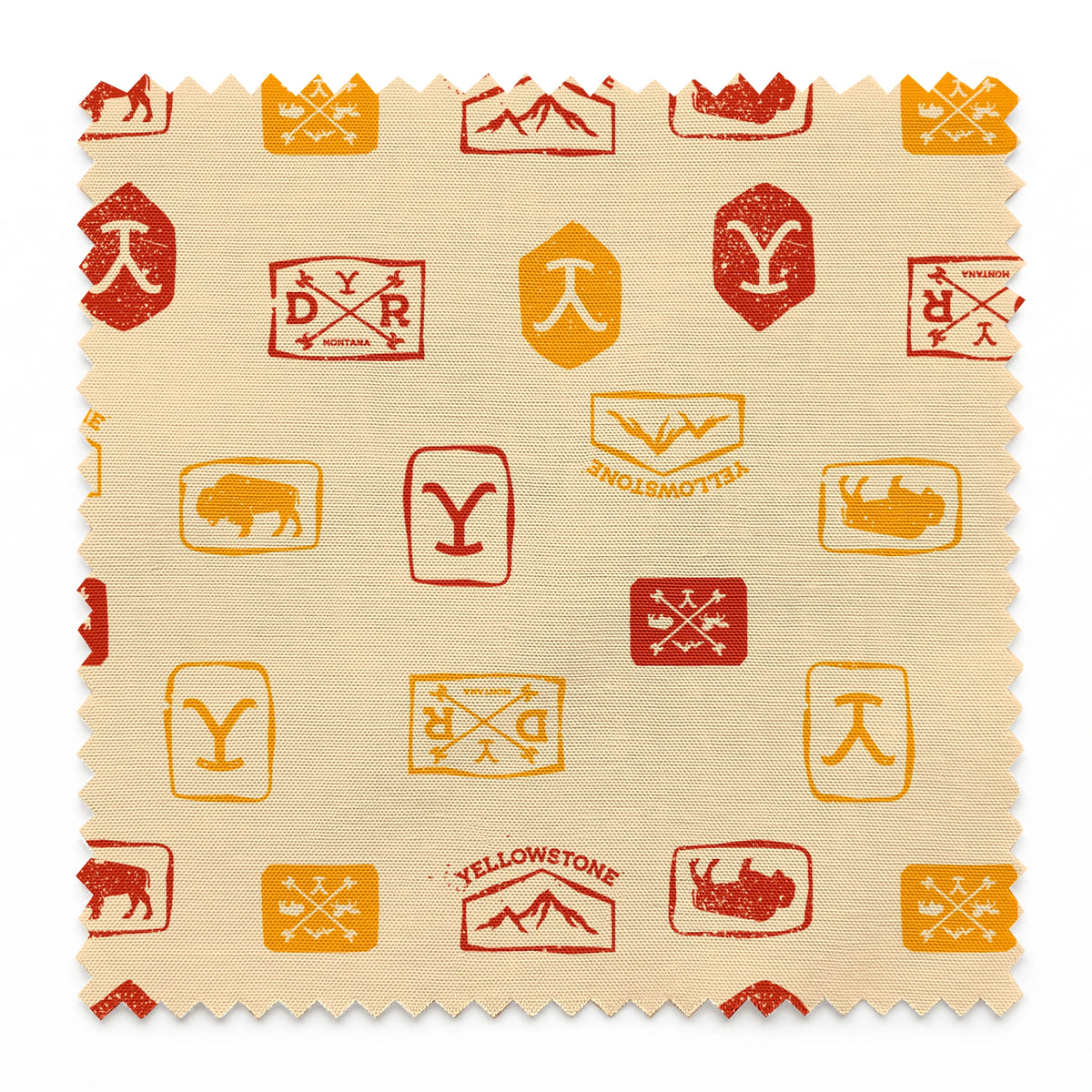 Paramount Yellowstone Patch Toss on Yellow Fabric