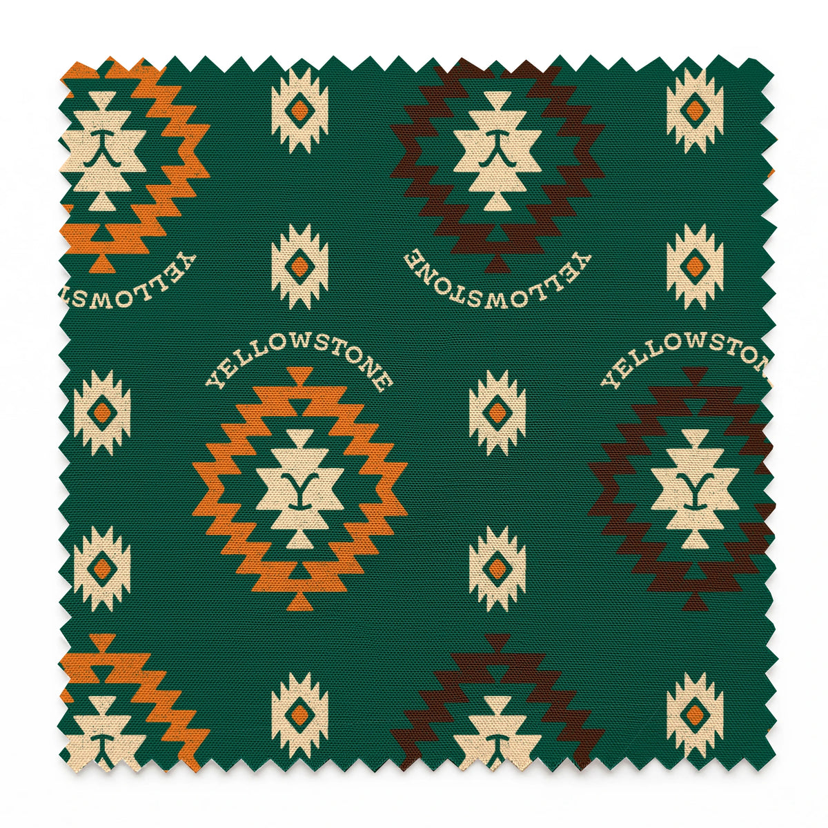 Paramount Yellowstone Tribal Medallions on Deep Teal Fabric