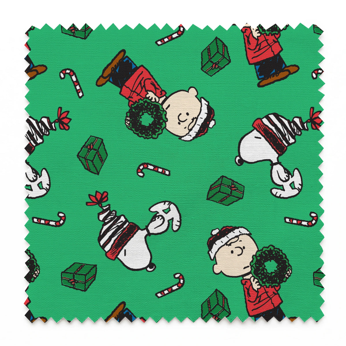 Peanuts Presents & Candy Canes Fabric