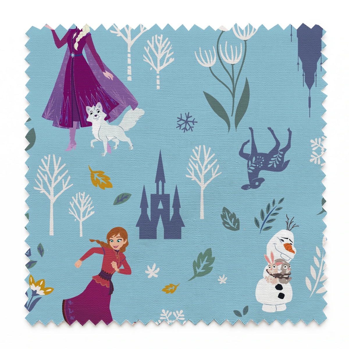 Disney Frozen  Winter Adventure on Blue Fabric