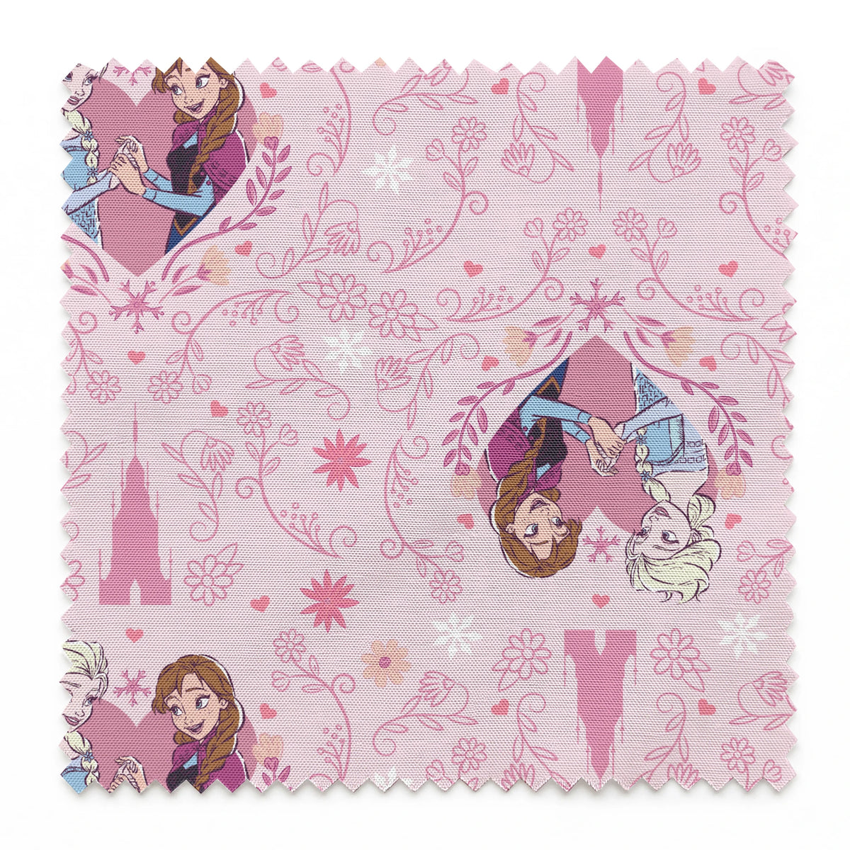 Disney Frozen  Sisterly Bond on Pink Fabric