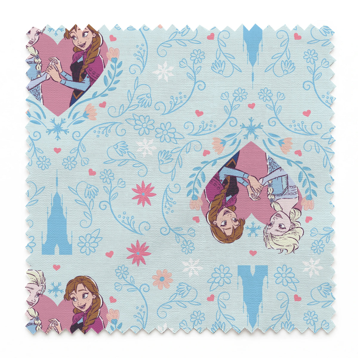 Disney Frozen  Sisterly Bond on Blue Fabric