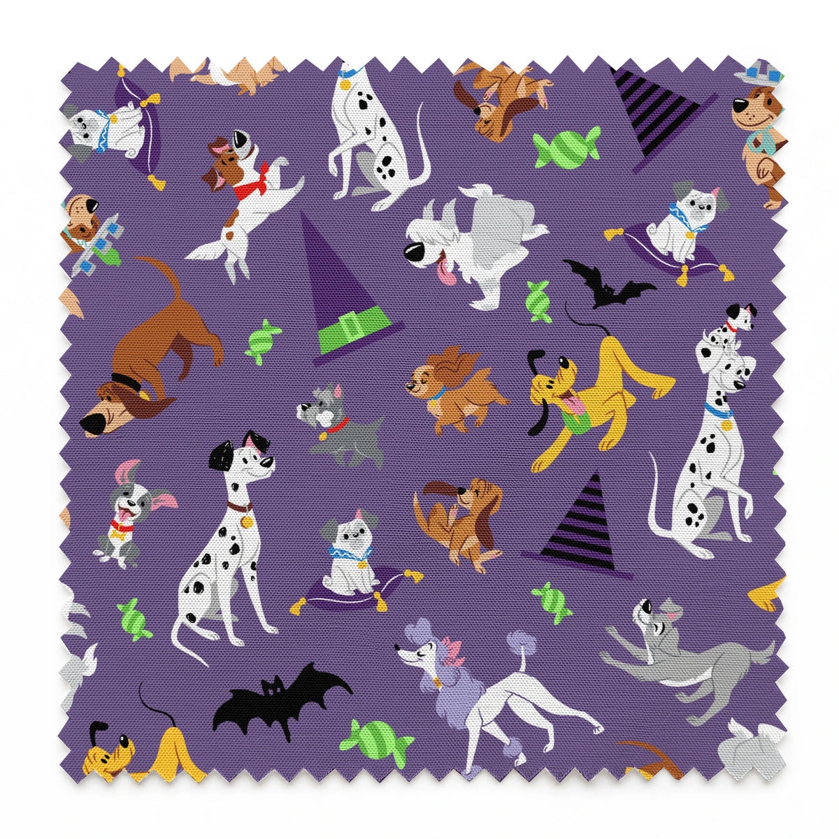 Disney Dogs Halloween Toss on Purple Fabric