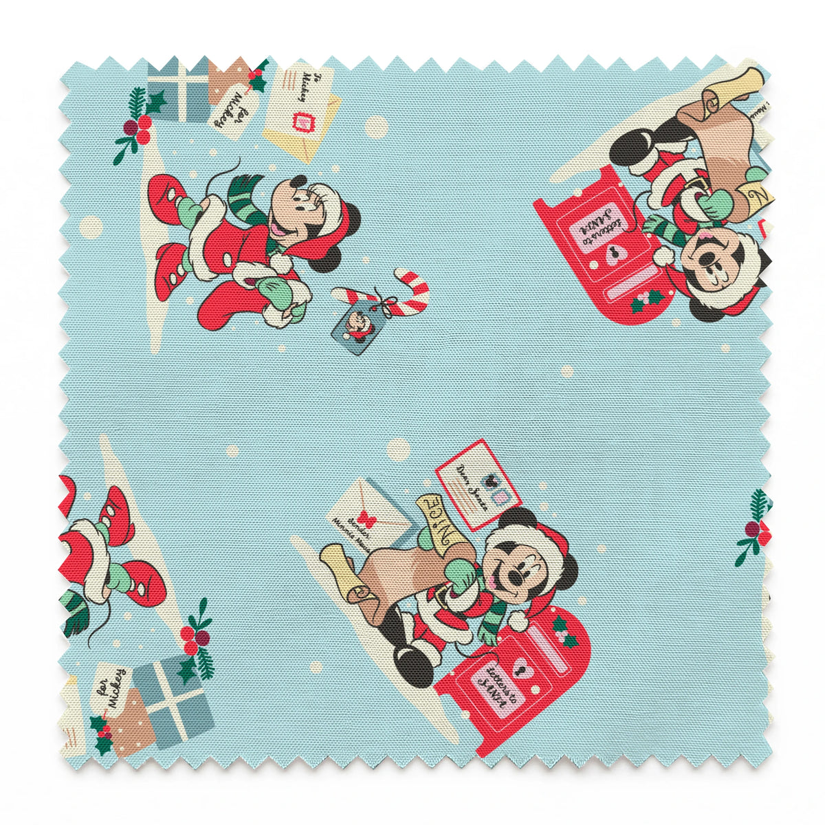 Disney Mickey Mouse and Minnie Mouse Letters to Santa Fabric
