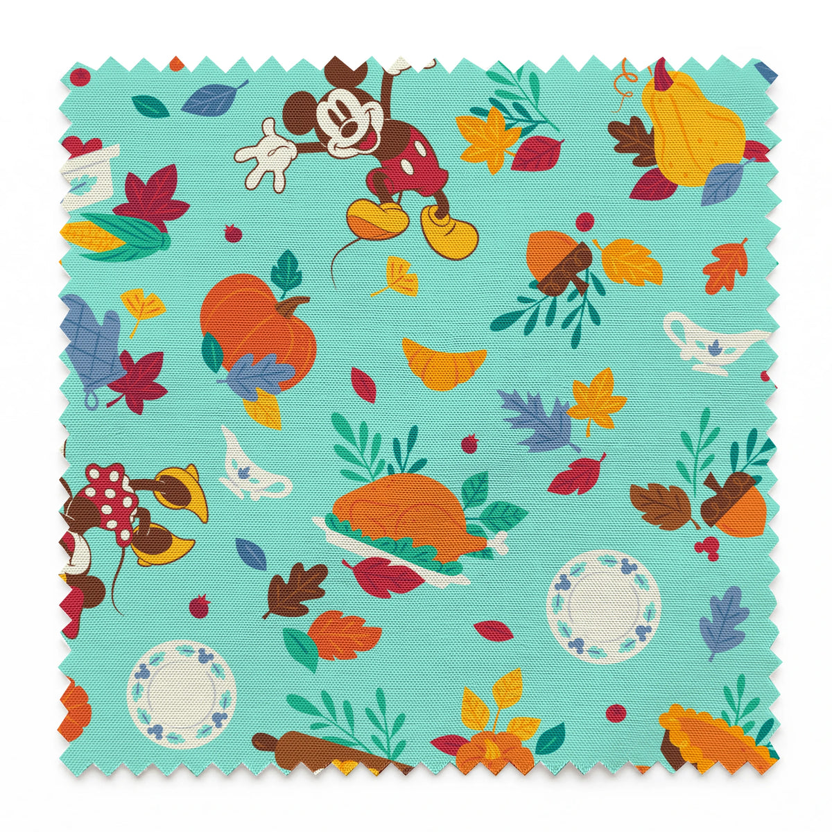 Disney Mickey Mouse and Minnie Mouse Harvest Feast Fabric